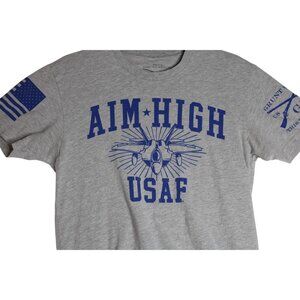 Grunt Style Grey Aim HIgh USAF Air Force Tee Shirt Mens Small